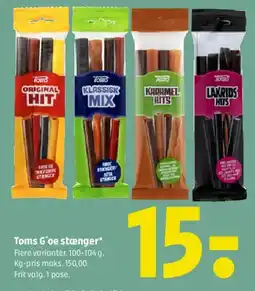 Coop 365 Toms G'o'e stænger tilbud