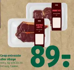 Coop 365 Coop entrecote eller ribeye tilbud