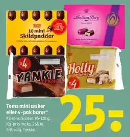Coop 365 Toms mini æsker eller 4-pak barer tilbud