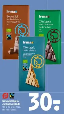 Coop 365 Irma økologisk chokoladeplade tilbud