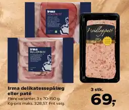SuperBrugsen Irma delikatessespålæg eller paté tilbud