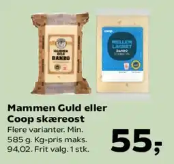 SuperBrugsen Mammen Guld eller Coop skæreost tilbud