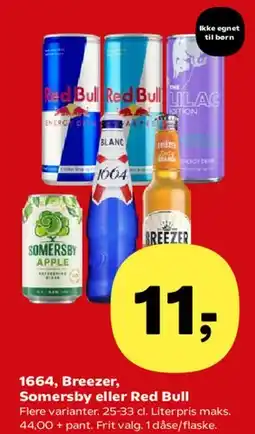 SuperBrugsen 1664, Breezer, Somersby eller Red Bull tilbud