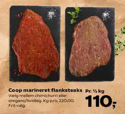 SuperBrugsen Coop marineret flanksteaks tilbud