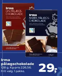 SuperBrugsen Irma pålægschokolade tilbud