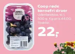 SuperBrugsen Coop røde kernefri druer tilbud