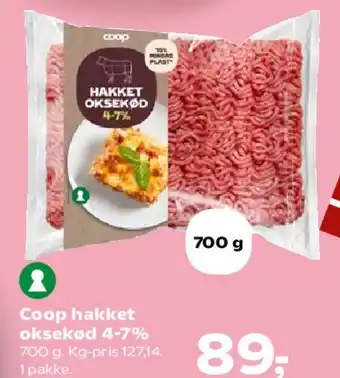 SuperBrugsen Coop hakket oksekød 4-7% tilbud