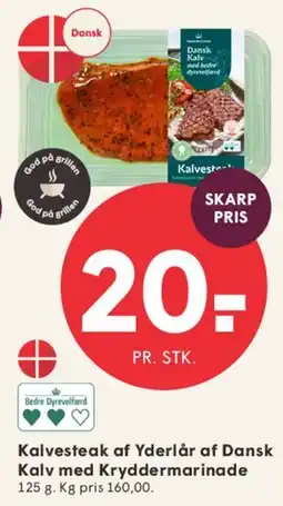SPAR Kalvesteak af yderlår af dansk kalv med kryddermarinade tilbud