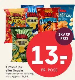 SPAR Kims Chips eller Snacks tilbud