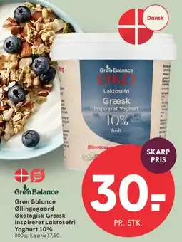 SPAR Grøn Balance Økologisk Græsk Inspireret Laktosefri Yoghurt 10% tilbud