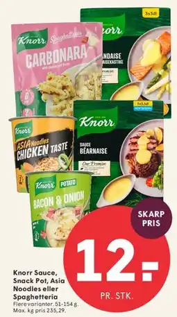 SPAR Knorr Sauce, Snack Pot, Asia Noodles eller Spaghetteria tilbud