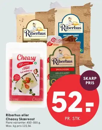 SPAR Riberhus eller Cheasy Skæreost tilbud