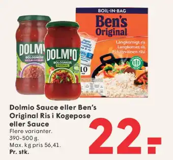 SPAR Dolmio sauce eller Ben's Original ris tilbud