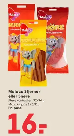 SPAR Malaco Stjerner eller Snøre tilbud