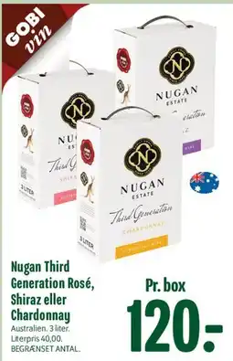 Min Købmand Nugan Third Generation Rosé, Shiraz eller Chardonnay tilbud