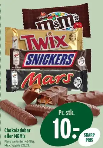 Min Købmand Chokoladebar eller M&M's tilbud