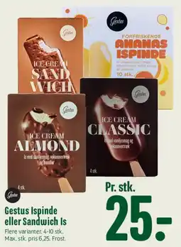 Min Købmand Gestus Ispinde eller Sandwich Is tilbud