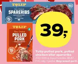 Kvickly Tulip pulled pork / pulled chicken / spareribs tilbud