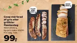 Kvickly Coop mørbrad af gris eller grillklar flæskesteg tilbud
