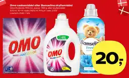 Kvickly Omo vaskemiddel eller Bamseline skyllemiddel tilbud