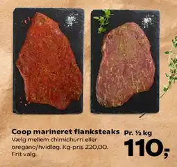 Kvickly Coop marineret flanksteaks tilbud