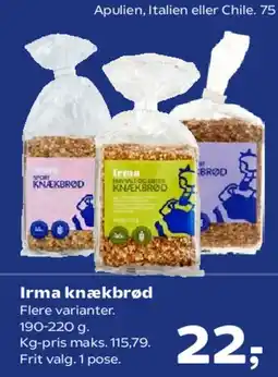 Kvickly Irma knækbrød tilbud
