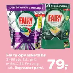 Kvickly Fairy opvasketabs tilbud