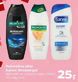 Kvickly Palmolive eller Sanex Showergel tilbud