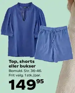 Kvickly Top, shorts eller bukser tilbud