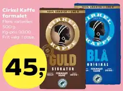 Kvickly Cirkel Kaffe formalet tilbud