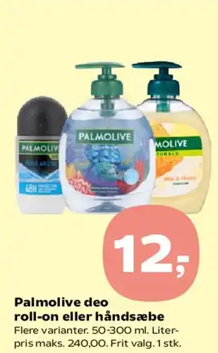 Kvickly Palmolive deo roll-on eller håndsæbe tilbud