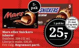 Dagli'Brugsen Mars eller Snickers isbarer tilbud