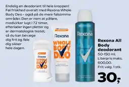 Kvickly Rexona All Body deodorant tilbud