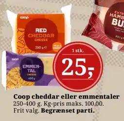 Dagli'Brugsen Coop cheddar eller emmentaler tilbud