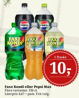Dagli'Brugsen Faxe Kondi eller Pepsi Max tilbud