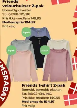 Kvickly Friends velour-bukser 2-pak tilbud