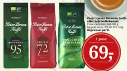 Dagli'Brugsen Peter Larsen formalet kaffe eller hele kaffebønner tilbud