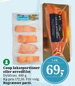 Dagli'Brugsen Coop lakseportioner eller ørredfilet tilbud