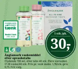 Dagli'Brugsen Änglamark vaskemiddel eller opvasketabs tilbud