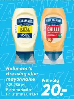 Bilka Hellmann's dressing / mayonnaise tilbud
