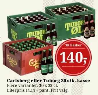 Dagli'Brugsen Carlsberg eller Tuborg 30 stk. kasse tilbud