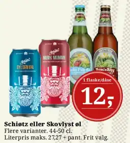 Dagli'Brugsen Schioetz eller Skovlyst øl tilbud