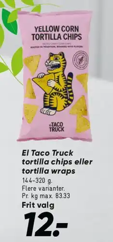 Bilka El Taco Truck Yellow Corn Tortilla Chips tilbud