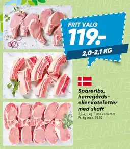 Bilka Spareribs, herregårds- eller koteletter med skaft tilbud