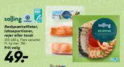 Bilka Rødspættefileter, lakseportioner, rejer eller torsk tilbud