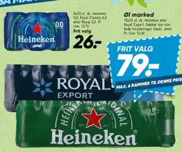 Bilka Royal Export / Heineken - Frit valg (pakker) tilbud