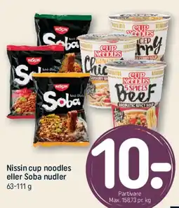 REMA 1000 Nissin cup noodles eller Soba nudler tilbud