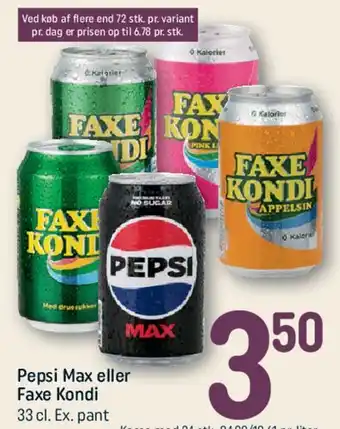 REMA 1000 Pepsi Max eller Faxe Kondi tilbud