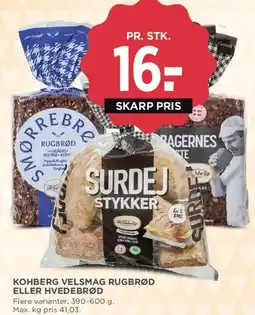 MENY Kohberg velsmag rugbrød eller hvedebrød tilbud