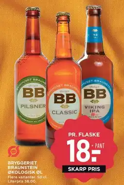 MENY Bryggeriet Braunstein økologisk øl (flaske) tilbud